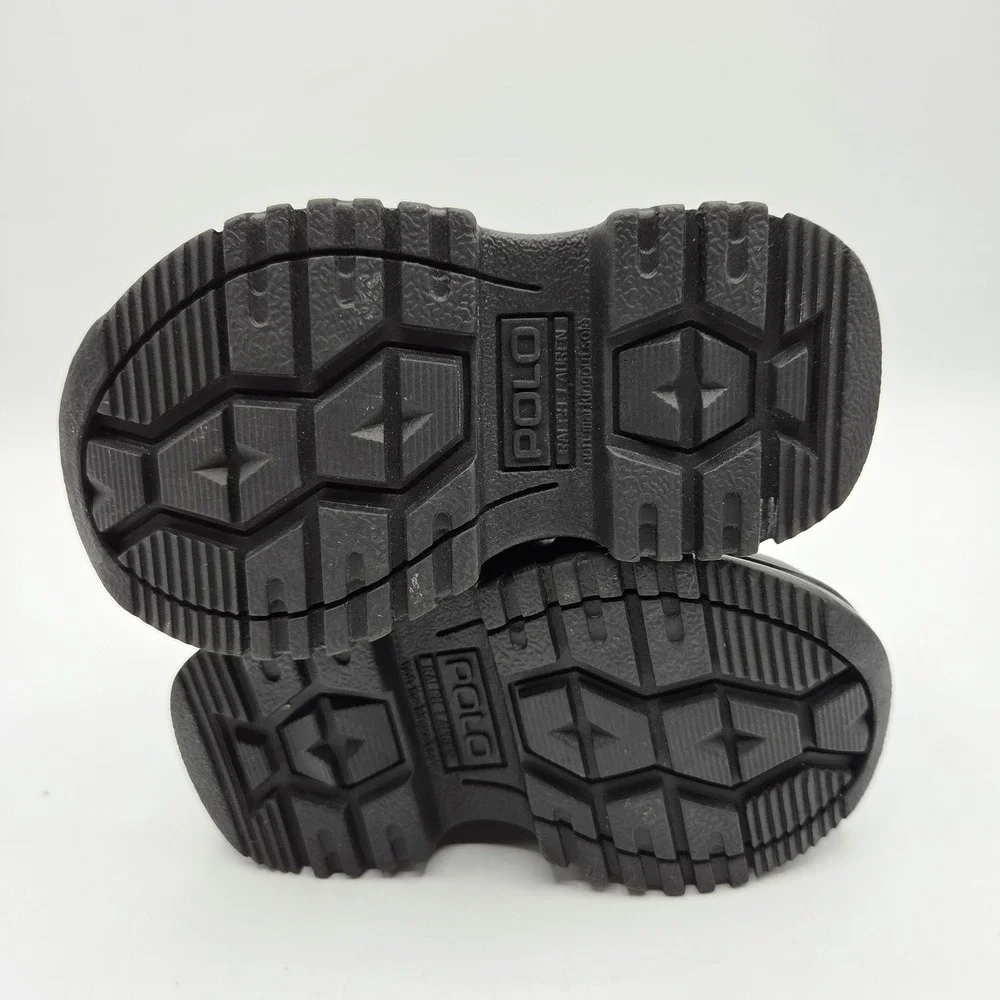 Polo Ralph Lauren Boys Country Mid‎ Zip Duck Boots Brown Black Size 4 Toddler
